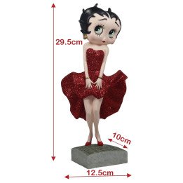 Betty Boop Posing Red Glitter Dress Figure