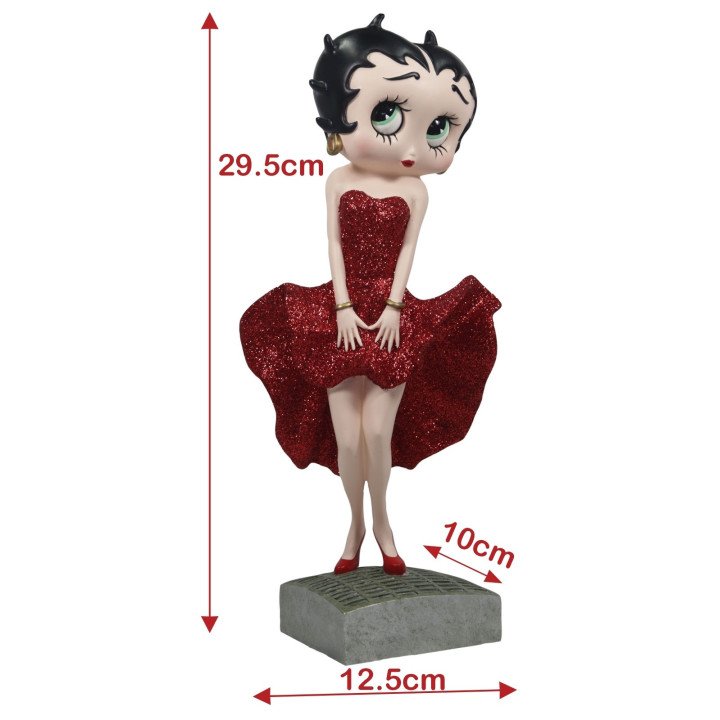 Betty Boop Posing Red Glitter Dress Figure
