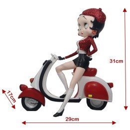 Betty Boop Scooter With Red Glitter Figure