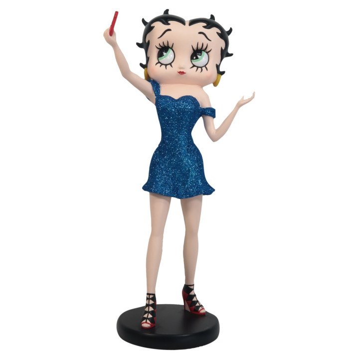 Betty Boop Selfie Blue Glitter Figure | Collectible