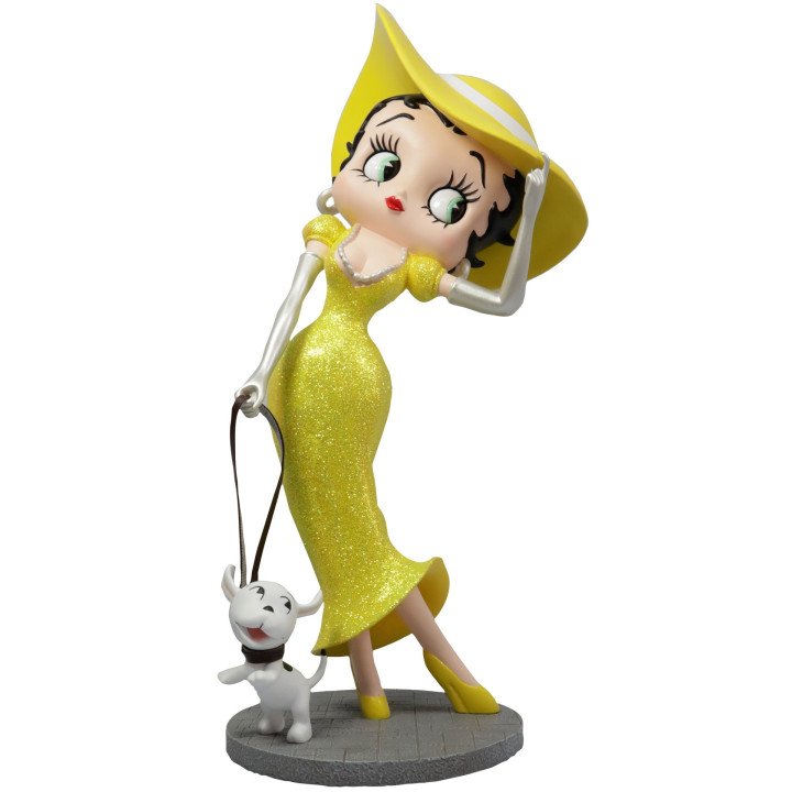Betty Boop Walking Pudgy Yellow Glitter Dress