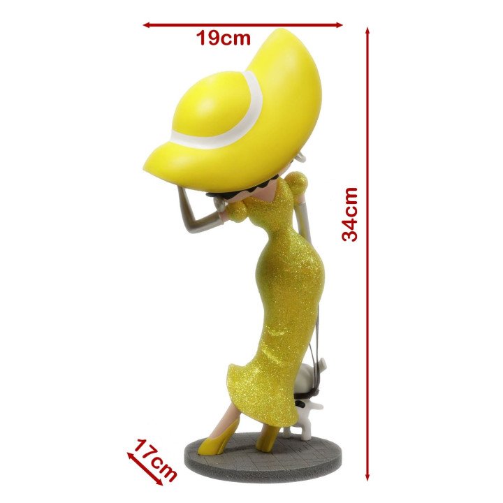 Betty Boop Walking Pudgy Yellow Glitter Dress