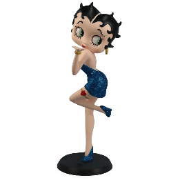 Betty Boop Blowing Kiss Blue Glitter Figure