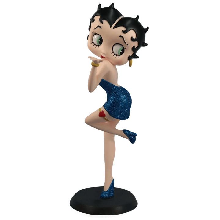 Betty Boop Blowing Kiss Blue Glitter Figure