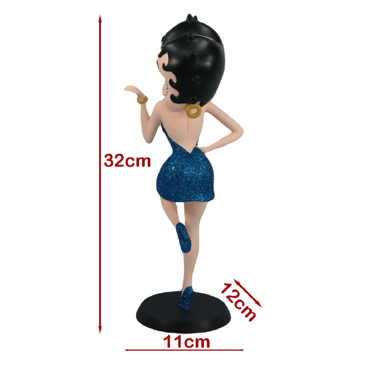 Betty Boop Blowing Kiss Blue Glitter Figure
