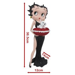 Betty Boop Black Dress & Red Glitter Pillow Box