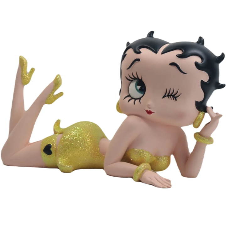 Betty Boop Lying Yellow Glitter Figure | Collectible