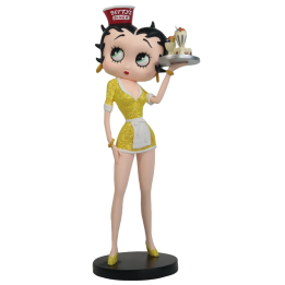 Betty Boop Diner Waitress Yellow Glitter Dress
