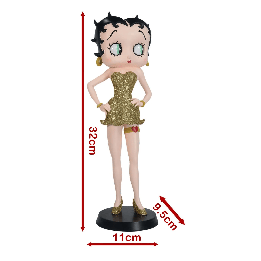 Betty Boop Garter Gold Glitter Figure | Collectible