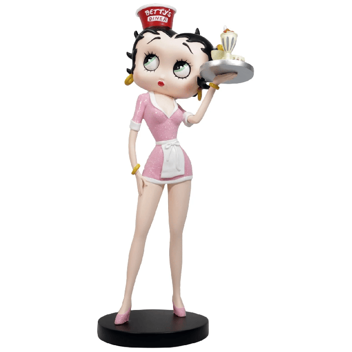 Betty Boop Diner Waitress Pink Glitter Figure