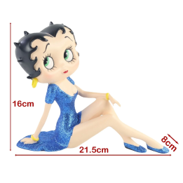 Betty Boop Demure Blue Glitter Dress Figure