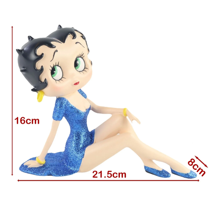 Betty Boop Demure Blue Glitter Dress Figure