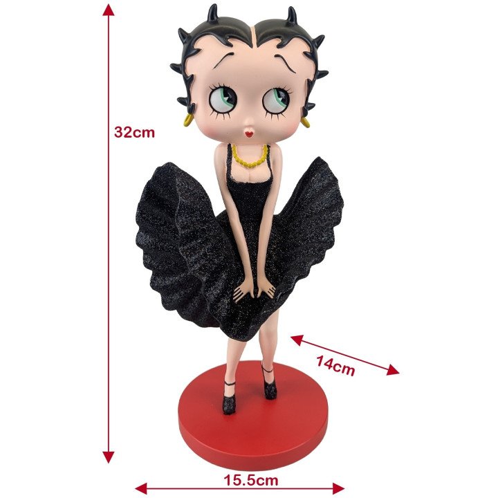 Betty Boop Cool Breeze Small Black Glitter Figure