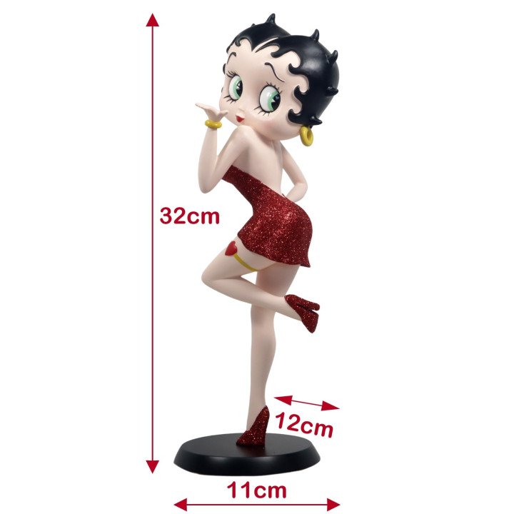 Betty Boop Blowing Kiss Red Glitter Dress