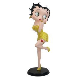 Betty Boop Blowing Kiss Yellow Glitter Dress