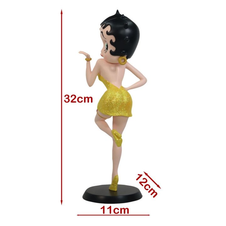 Betty Boop Blowing Kiss Yellow Glitter Dress