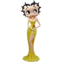 Betty Boop Holding Flowers Yellow Glitter Dress