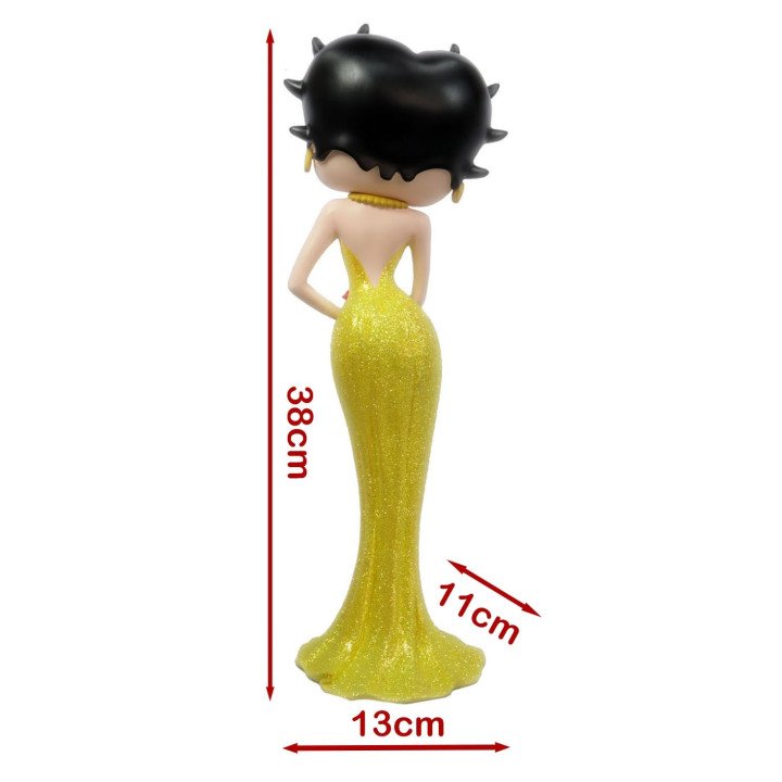 Betty Boop Holding Flowers Yellow Glitter Dress