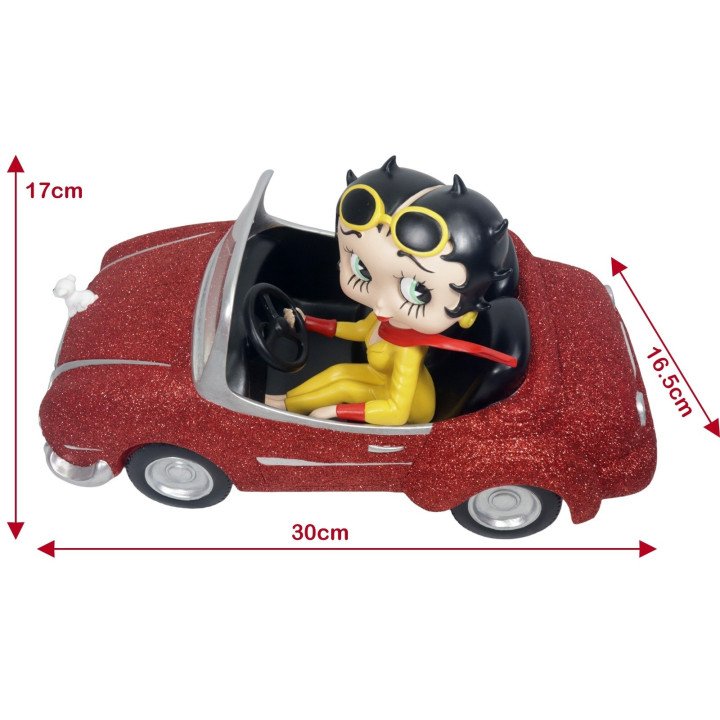 Betty Boop In Motor Car Red Glitter Figure