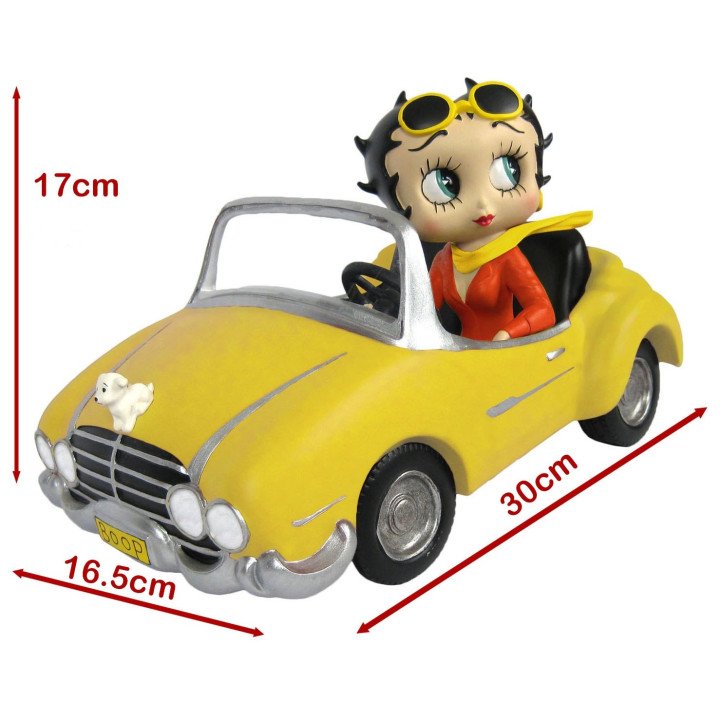 Betty Boop In Yellow Sports Car Figure