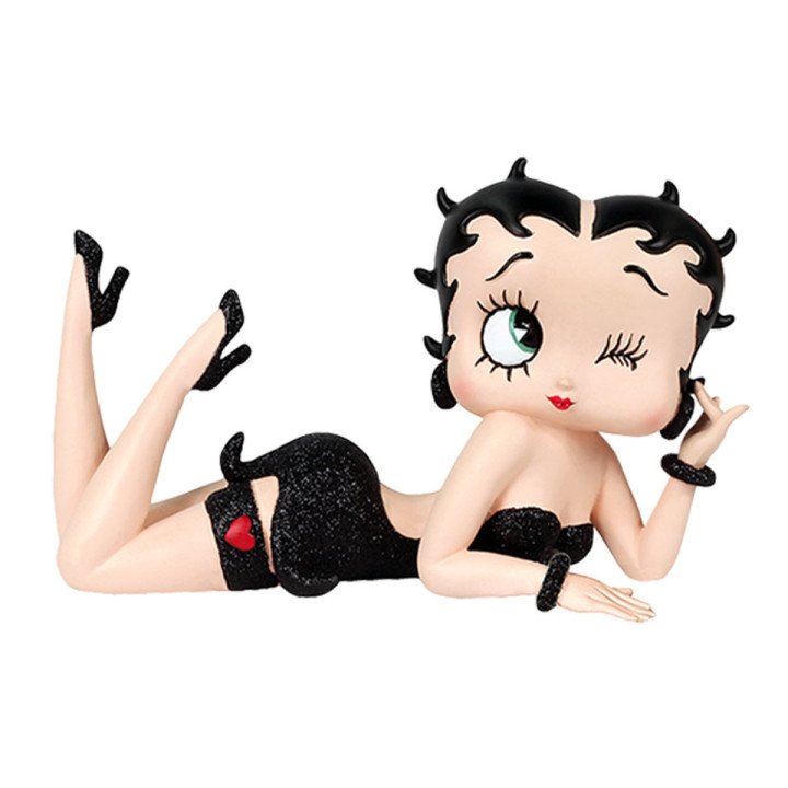 Betty Boop Lying Down Black Glitter Figure