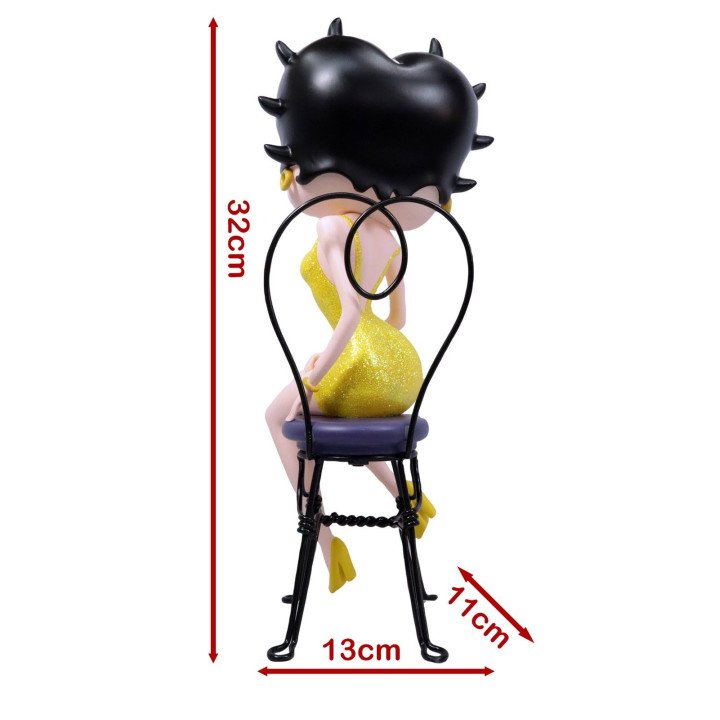 Betty Boop On Chair Yellow Glitter Figure